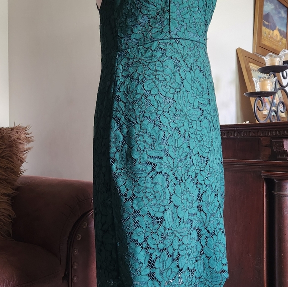 Lulu's Flirting with Desire Emerald Green Lace Bodycon Dress | Medium - Picture 13 of 16